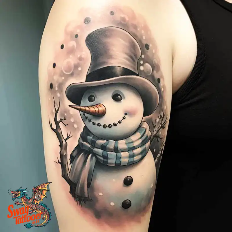 60 Snowman Tattoo Design Ideas Full of Winter Whimsy 35 snowman 29