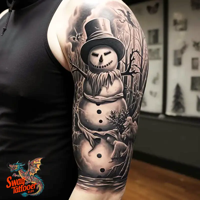 60 Snowman Tattoo Design Ideas Full of Winter Whimsy 61 snowman 3