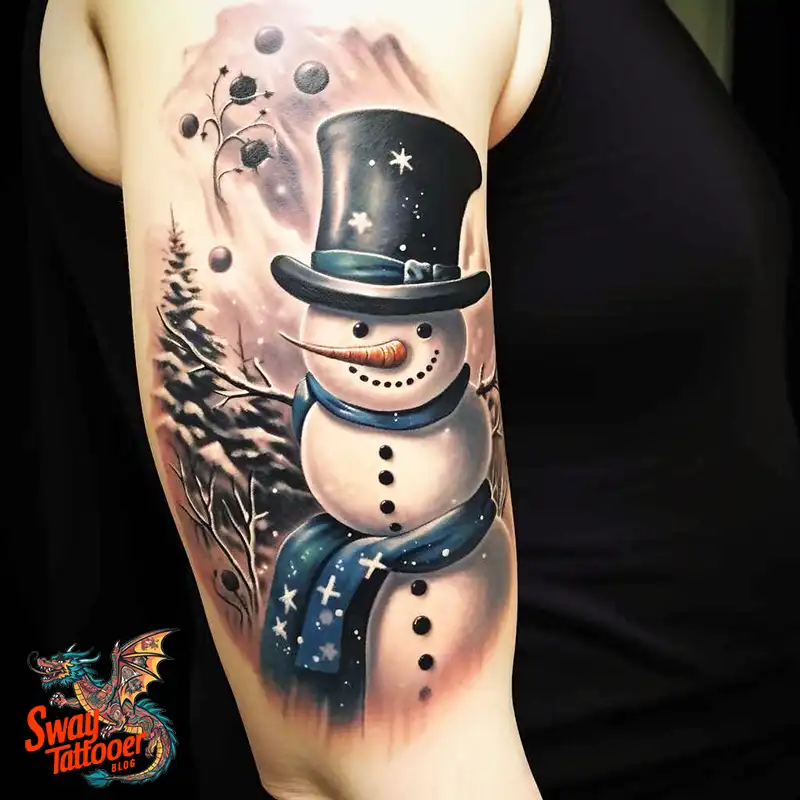 60 Snowman Tattoo Design Ideas Full of Winter Whimsy 34 snowman 30