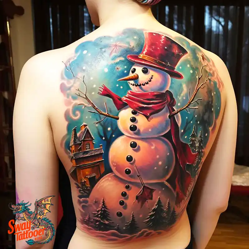 60 Snowman Tattoo Design Ideas Full of Winter Whimsy 29 snowman 35