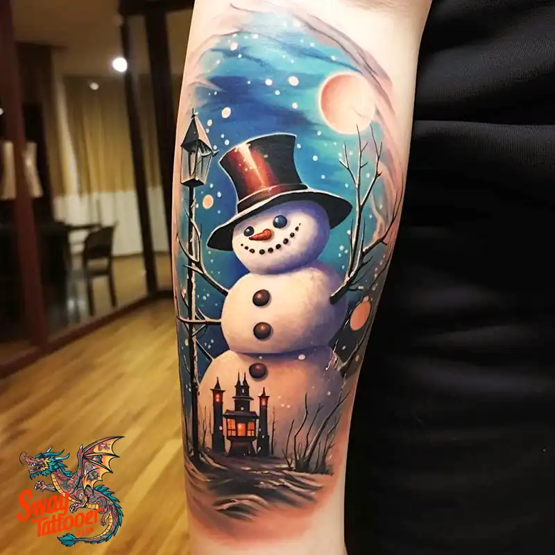 60 Snowman Tattoo Design Ideas Full of Winter Whimsy 28 snowman 36