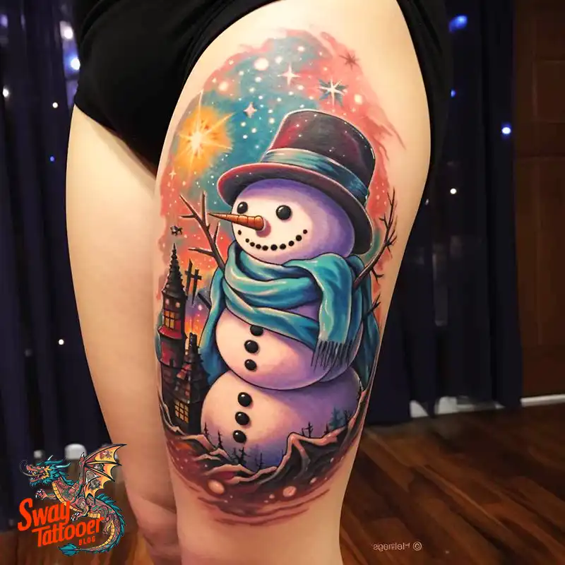 60 Snowman Tattoo Design Ideas Full of Winter Whimsy 27 snowman 38