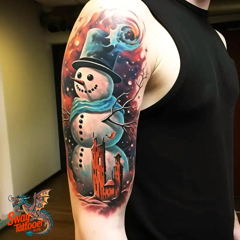 60 Snowman Tattoo Design Ideas Full of Winter Whimsy 24 snowman 41