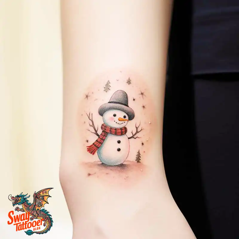 60 Snowman Tattoo Design Ideas Full of Winter Whimsy 19 snowman 45
