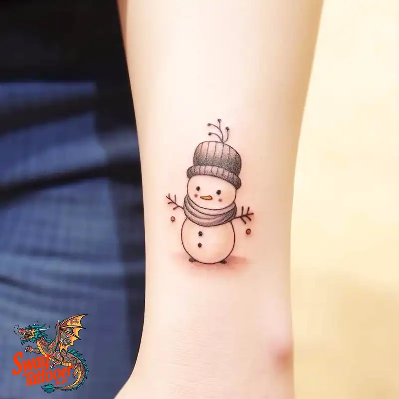 60 Snowman Tattoo Design Ideas Full of Winter Whimsy 17 snowman 47
