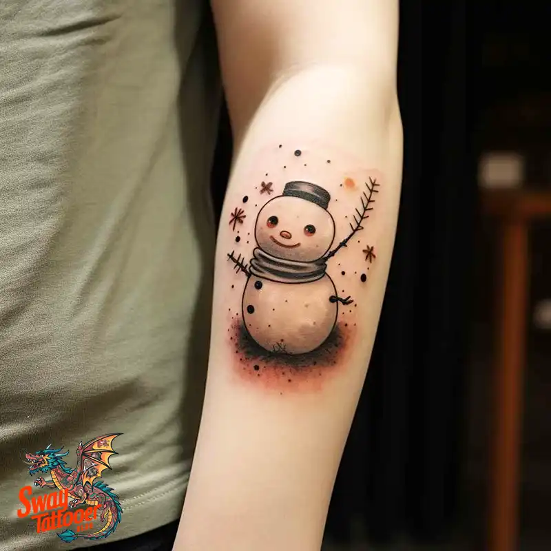 60 Snowman Tattoo Design Ideas Full of Winter Whimsy 15 snowman 49