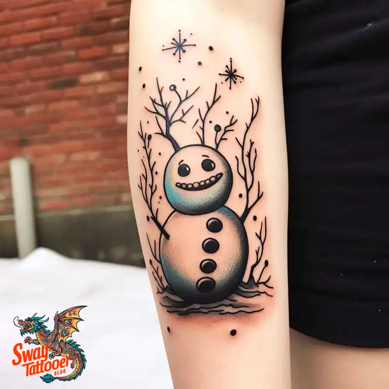 60 Snowman Tattoo Design Ideas Full of Winter Whimsy 14 snowman 50