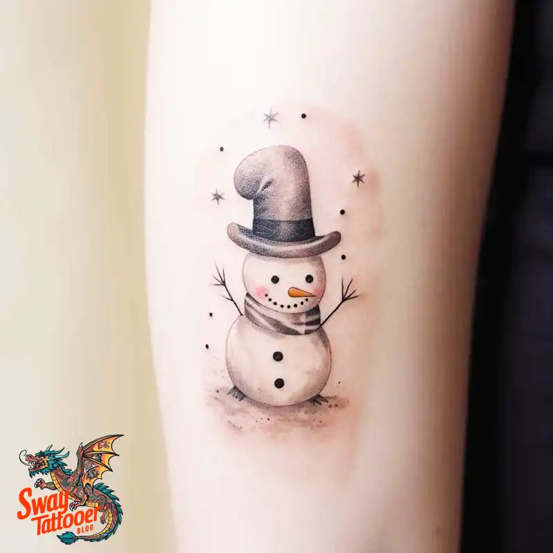 60 Snowman Tattoo Design Ideas Full of Winter Whimsy 13 snowman 51