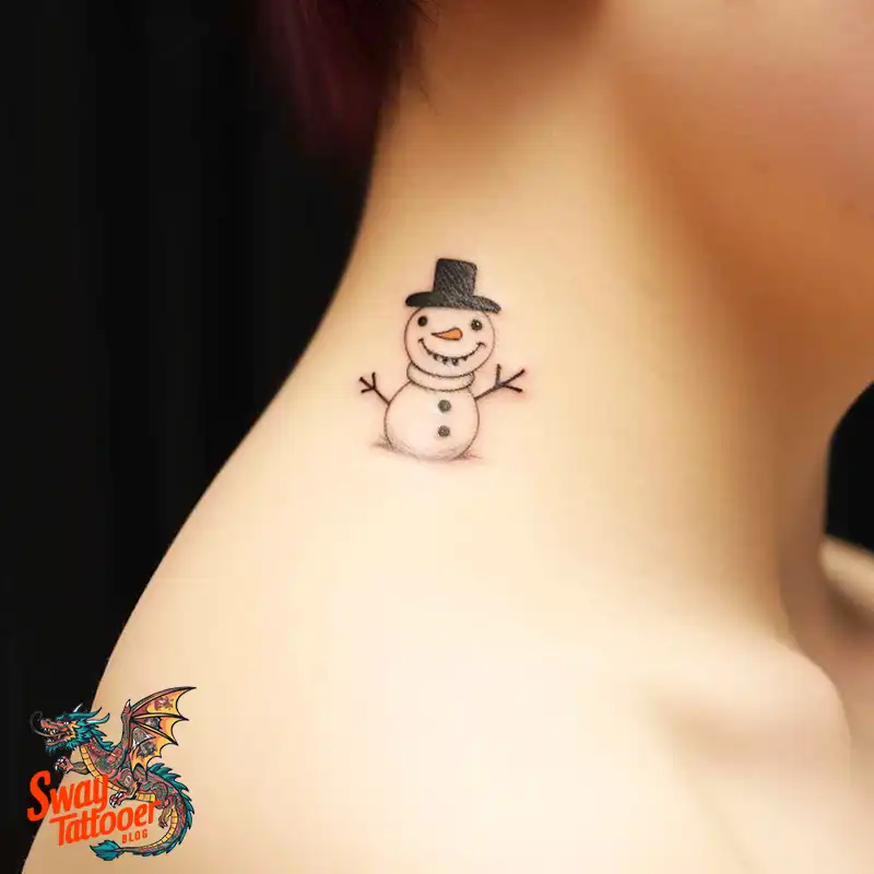 60 Snowman Tattoo Design Ideas Full of Winter Whimsy 12 snowman 52