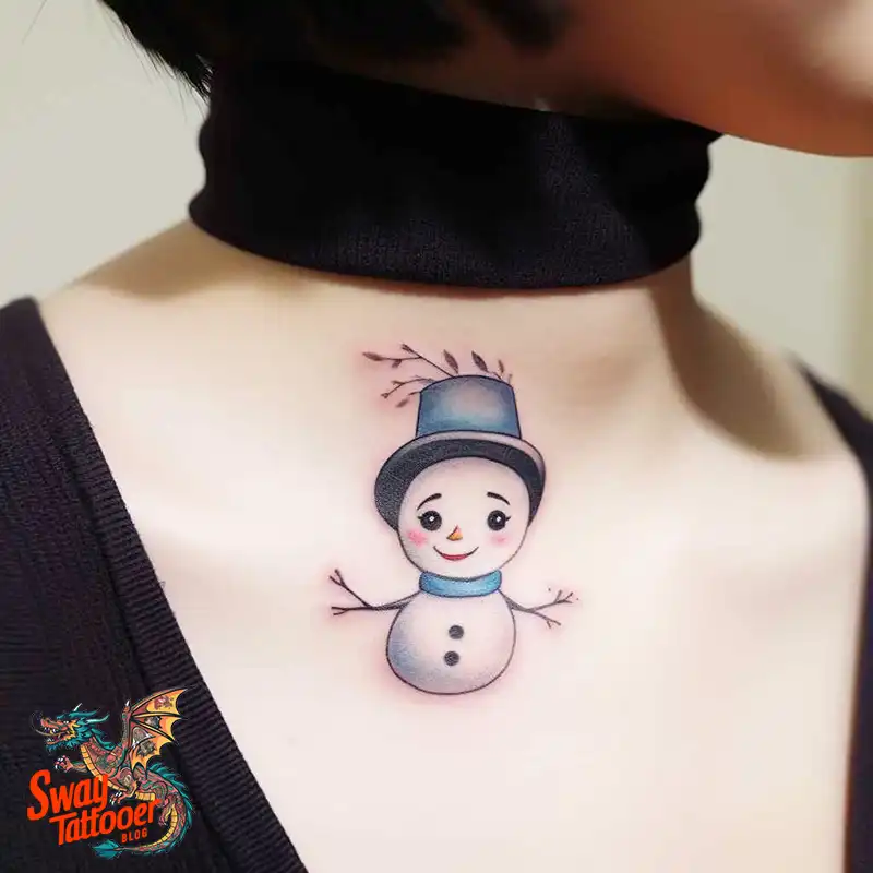 60 Snowman Tattoo Design Ideas Full of Winter Whimsy 11 snowman 53