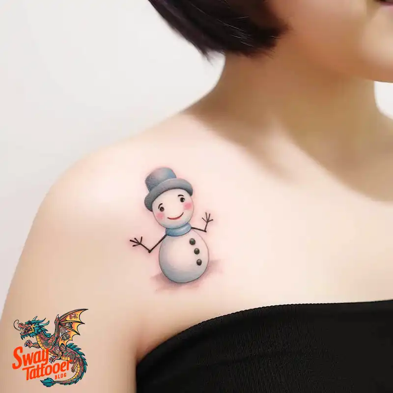 60 Snowman Tattoo Design Ideas Full of Winter Whimsy 9 snowman 55