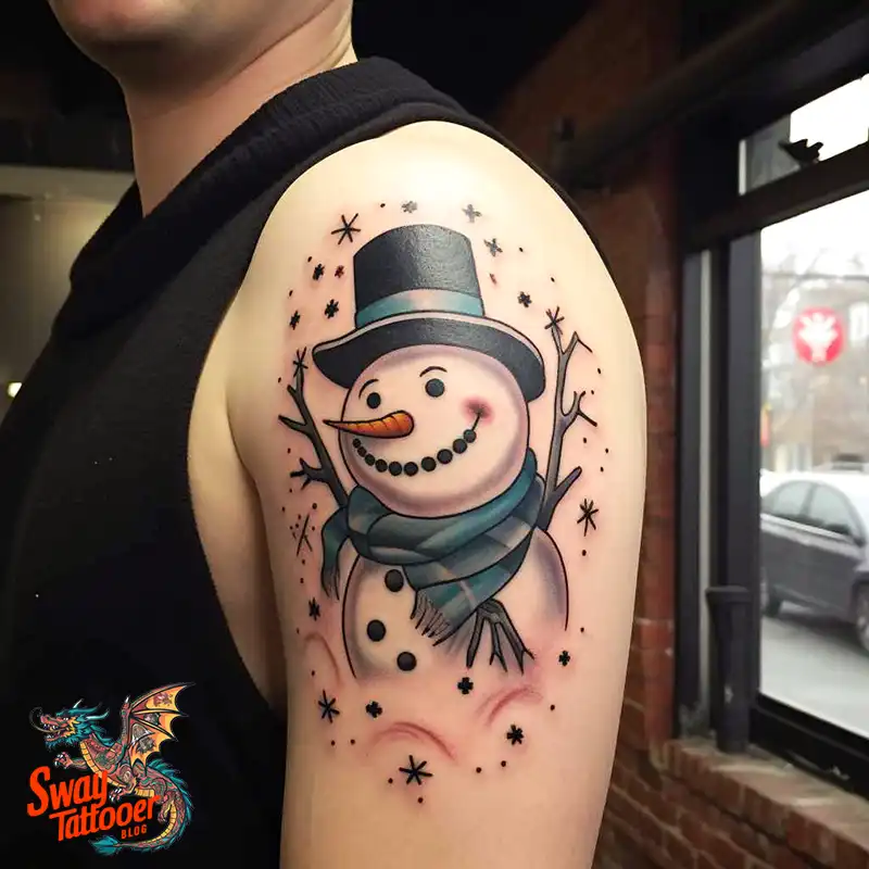 60 Snowman Tattoo Design Ideas Full of Winter Whimsy 8 snowman 56