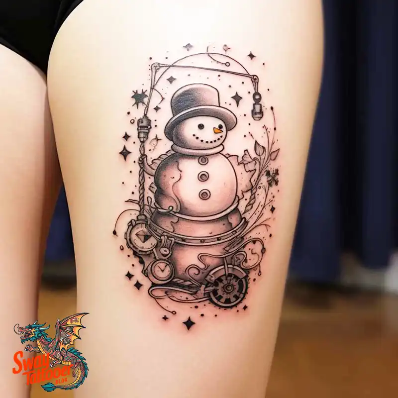 60 Snowman Tattoo Design Ideas Full of Winter Whimsy 6 snowman 58