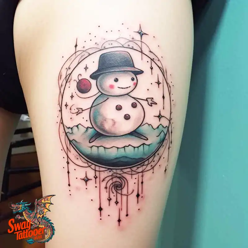 60 Snowman Tattoo Design Ideas Full of Winter Whimsy 5 snowman 59