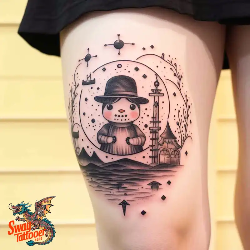 60 Snowman Tattoo Design Ideas Full of Winter Whimsy 4 snowman 60
