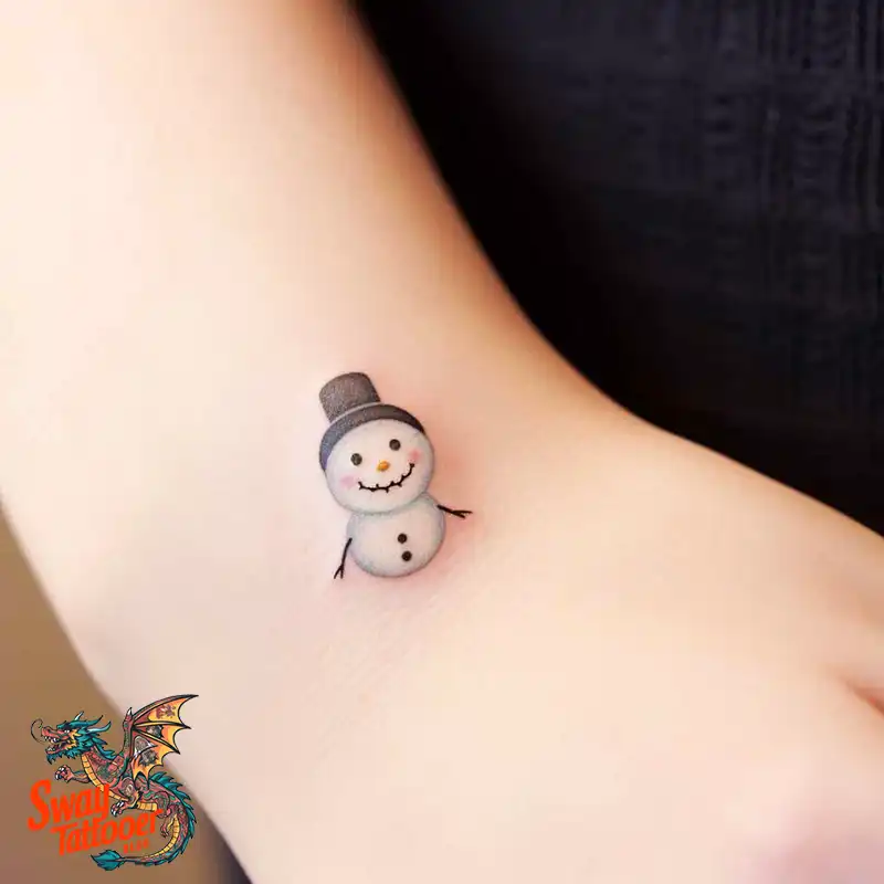 60 Snowman Tattoo Design Ideas Full of Winter Whimsy 3 snowman 61