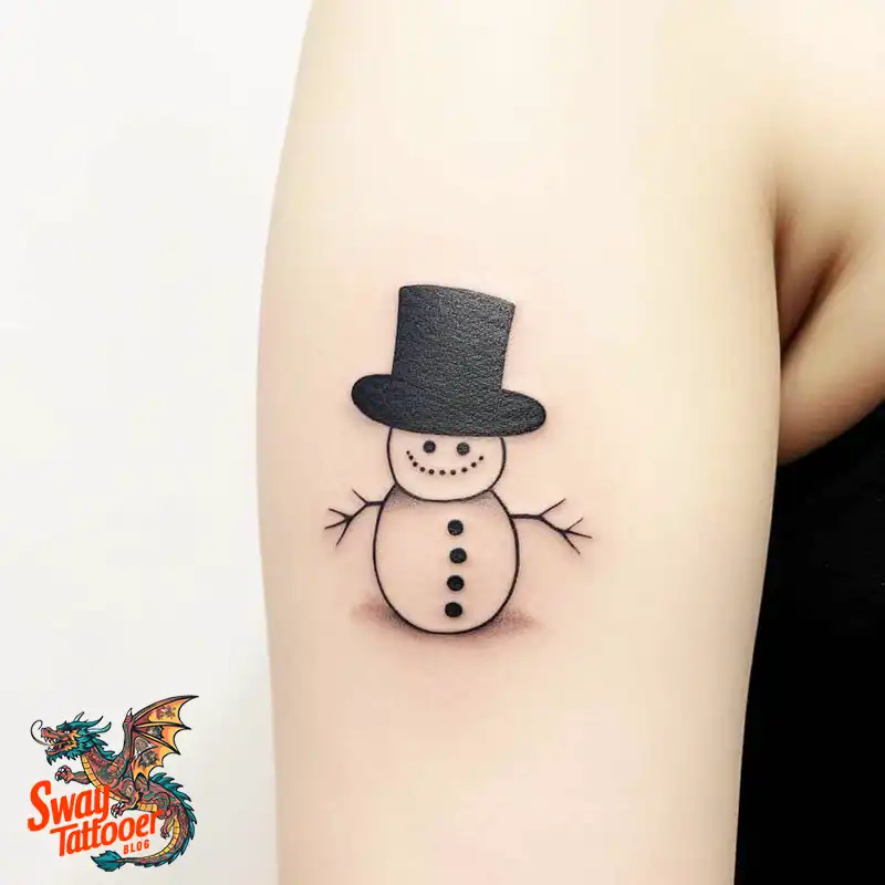 60 Snowman Tattoo Design Ideas Full of Winter Whimsy 56 snowman 8