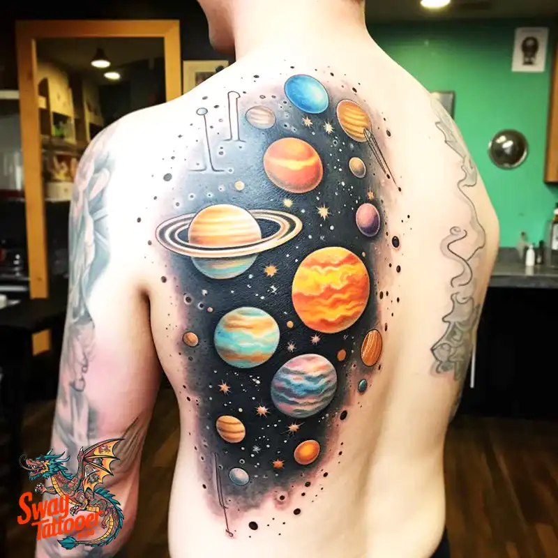 50 Solar System Tattoo Design Ideas: Out of This World Art 42 solar system tattoo