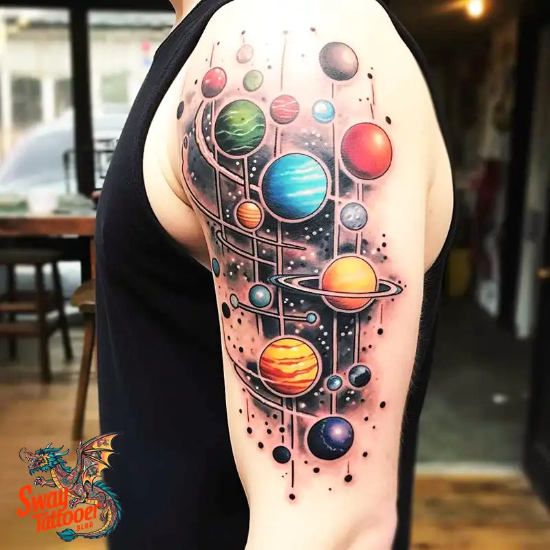 50 Solar System Tattoo Design Ideas: Out of This World Art 40 solar system tattoo