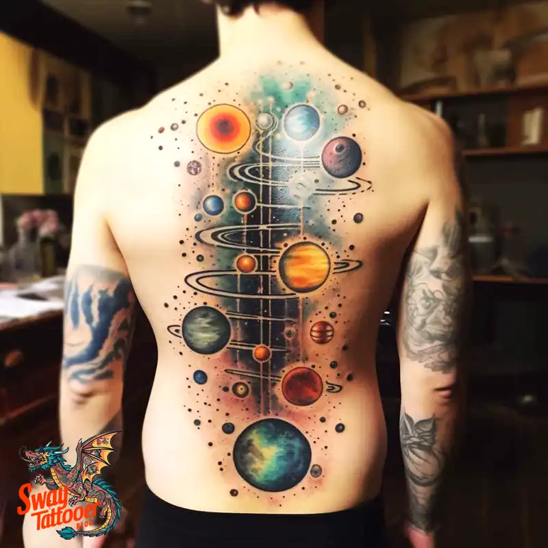 50 Solar System Tattoo Design Ideas: Out of This World Art 37 solar system tattoo