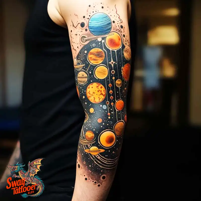 50 Solar System Tattoo Design Ideas: Out of This World Art 38 solar system tattoo