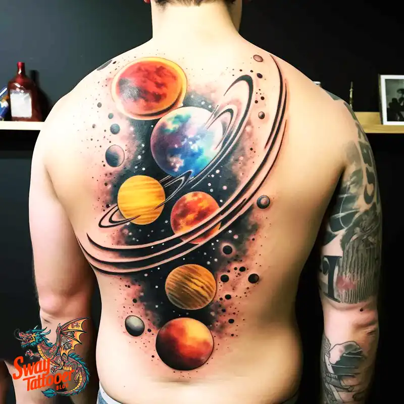 50 Solar System Tattoo Design Ideas: Out of This World Art 36 solar system tattoo