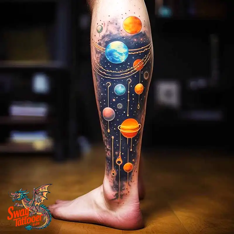 50 Solar System Tattoo Design Ideas: Out of This World Art 34 solar system tattoo