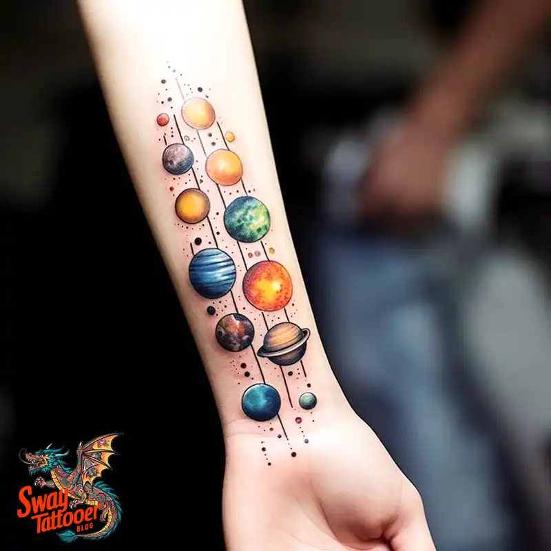50 Solar System Tattoo Design Ideas: Out of This World Art 30 solar system tattoo