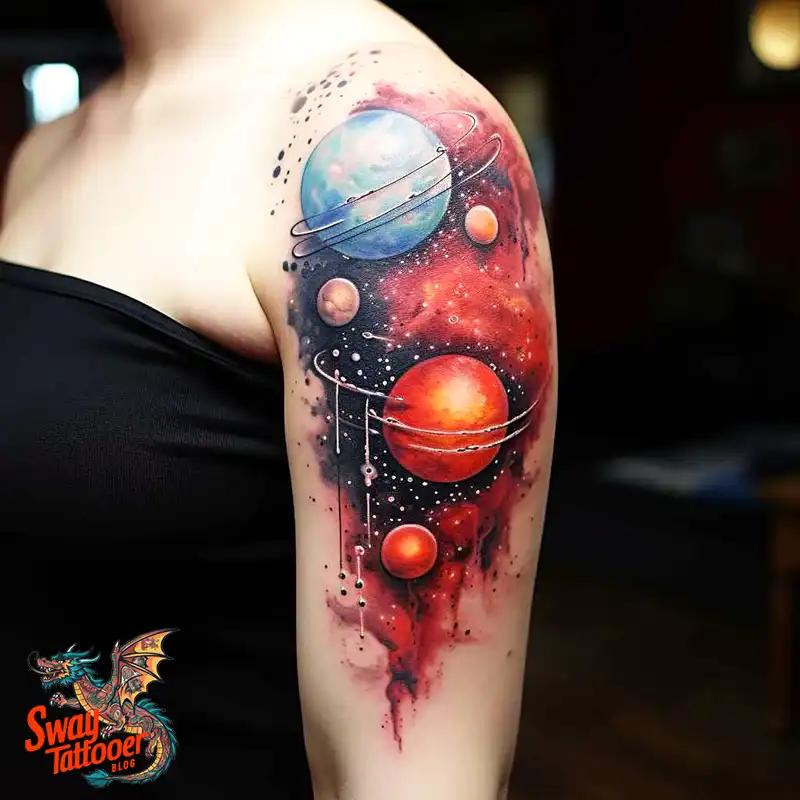 50 Solar System Tattoo Design Ideas: Out of This World Art 48 solar system tattoo