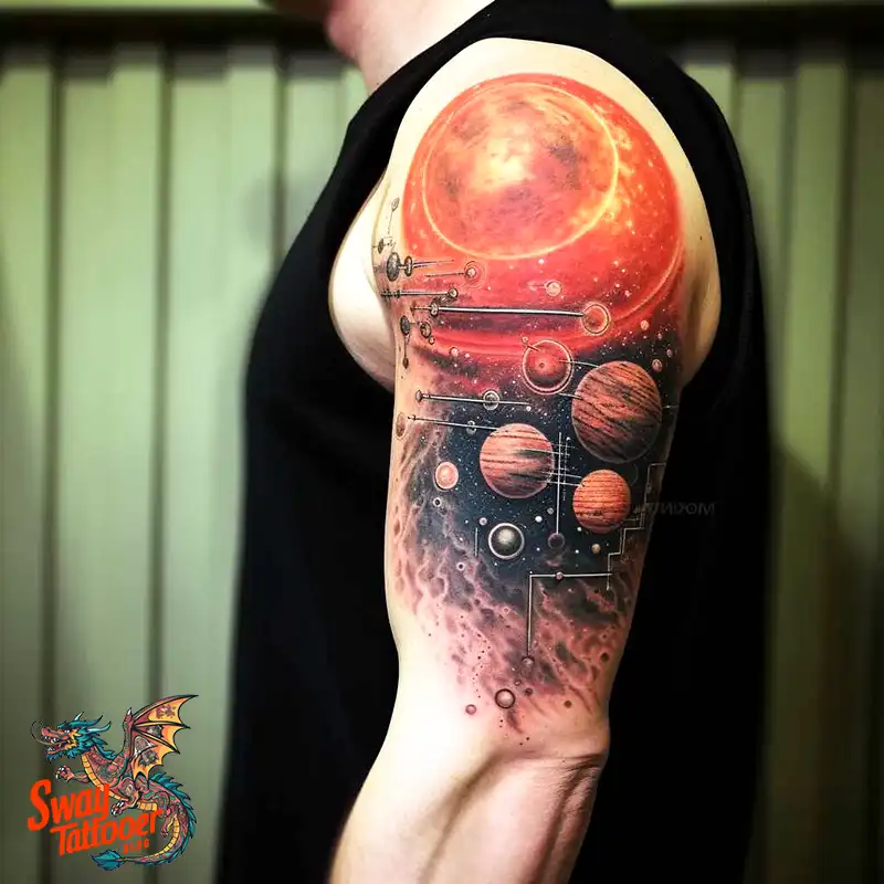 50 Solar System Tattoo Design Ideas: Out of This World Art 44 solar system tattoo