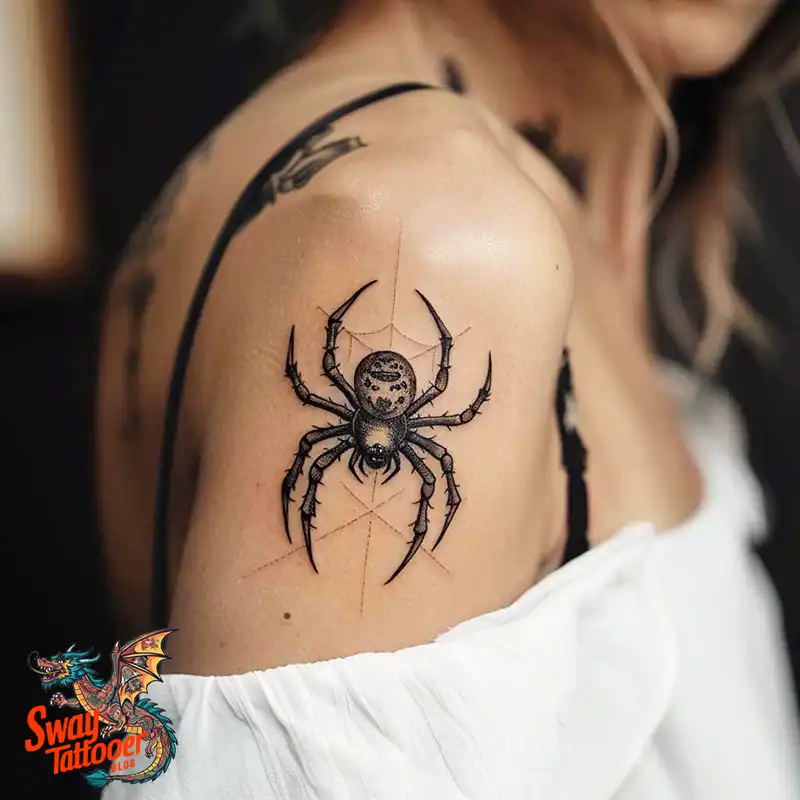 100 Spider Tattoo Design Ideas: Weaving Art and Symbolism 17 spider tattoo