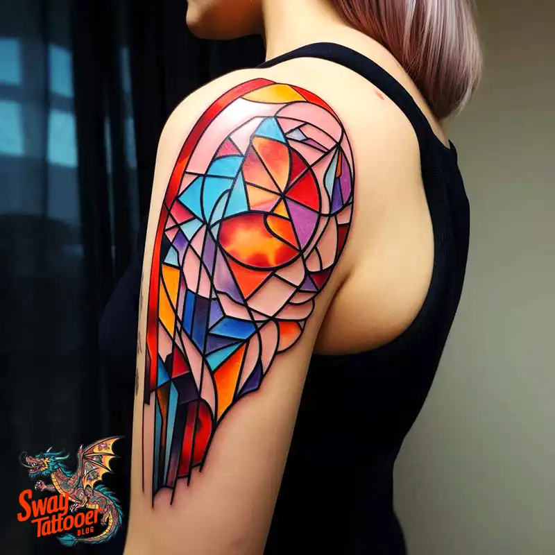 60 Stained Glass Window Tattoo Design Ideas You Can Wear 54 stained glass window tattoo
