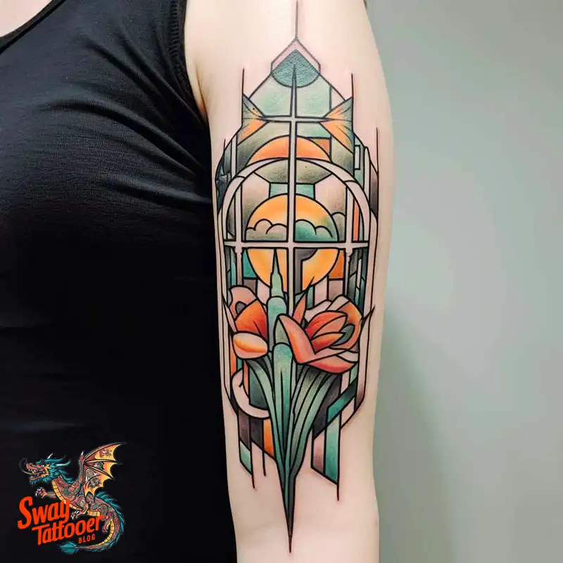 60 Stained Glass Window Tattoo Design Ideas You Can Wear 55 stained glass window tattoo