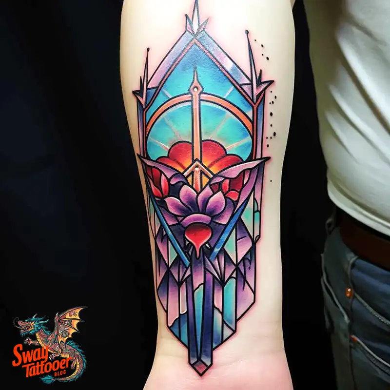 60 Stained Glass Window Tattoo Design Ideas You Can Wear 59 stained glass window tattoo