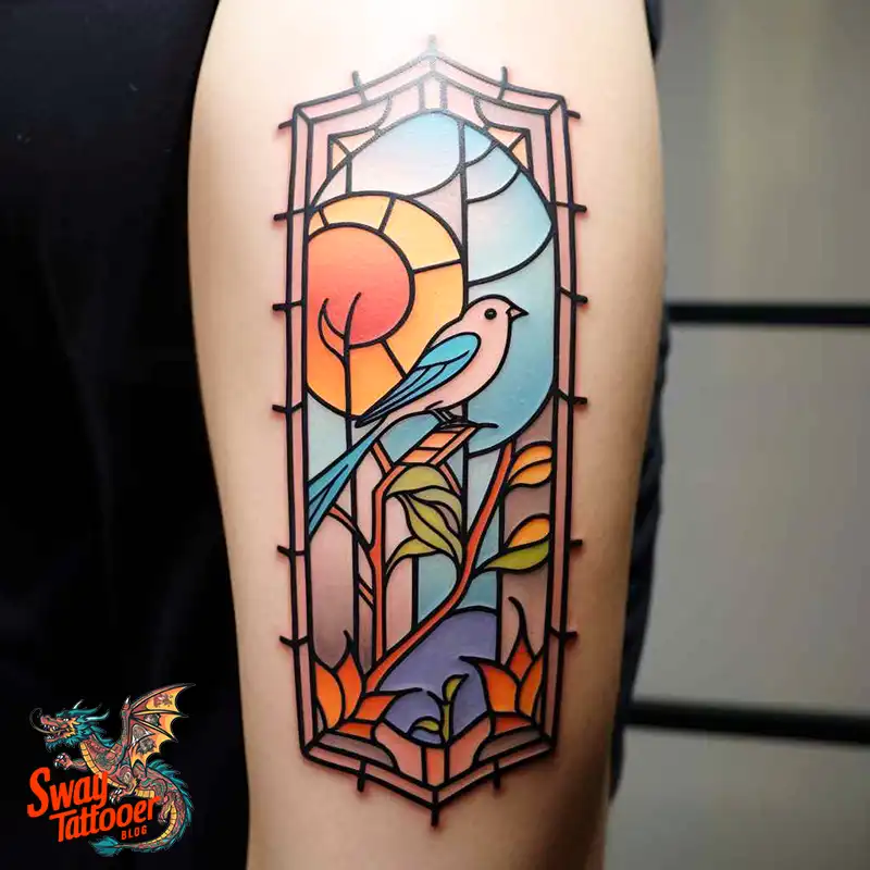 60 Stained Glass Window Tattoo Design Ideas You Can Wear 60 stained glass window tattoo