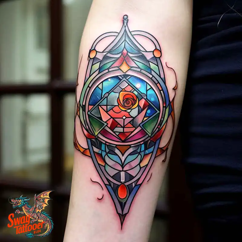 60 Stained Glass Window Tattoo Design Ideas You Can Wear 42 stained glass window tattoo