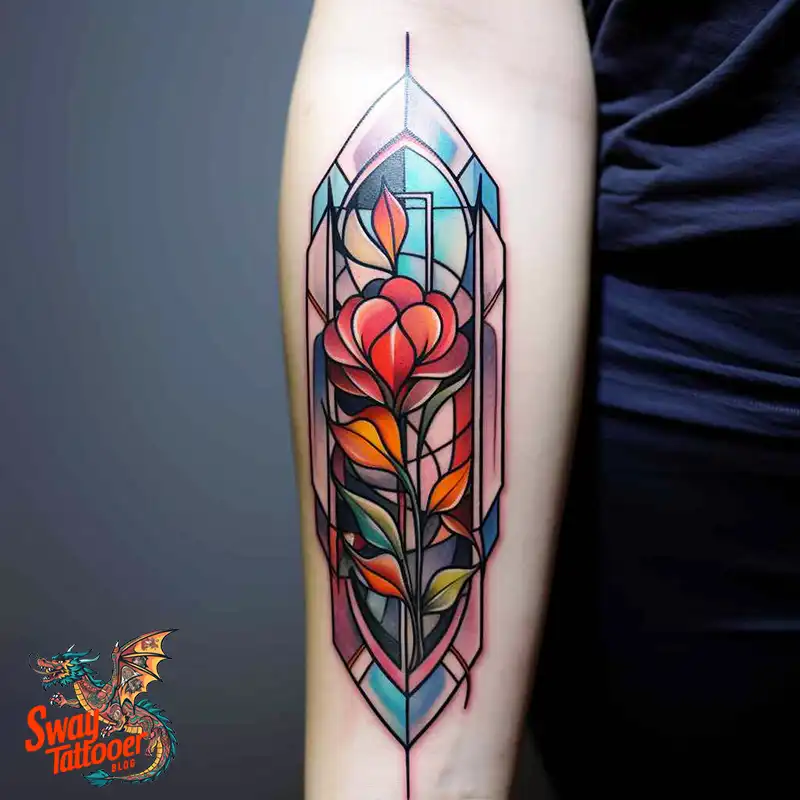 60 Stained Glass Window Tattoo Design Ideas You Can Wear 40 stained glass window tattoo