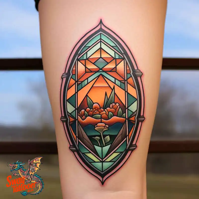 60 Stained Glass Window Tattoo Design Ideas You Can Wear 33 stained glass window tattoo