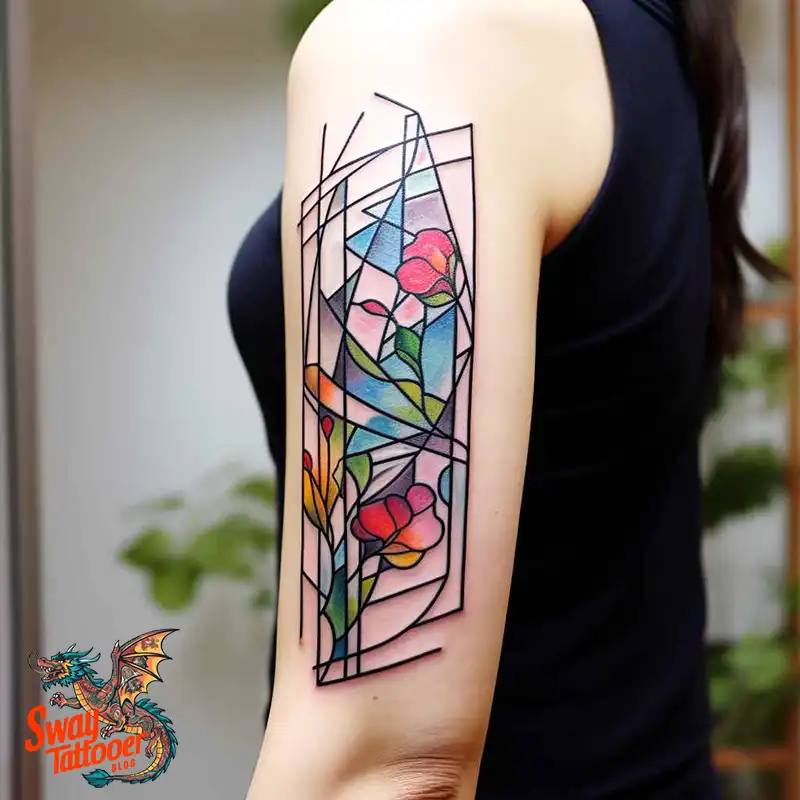 60 Stained Glass Window Tattoo Design Ideas You Can Wear 46 stained glass window tattoo