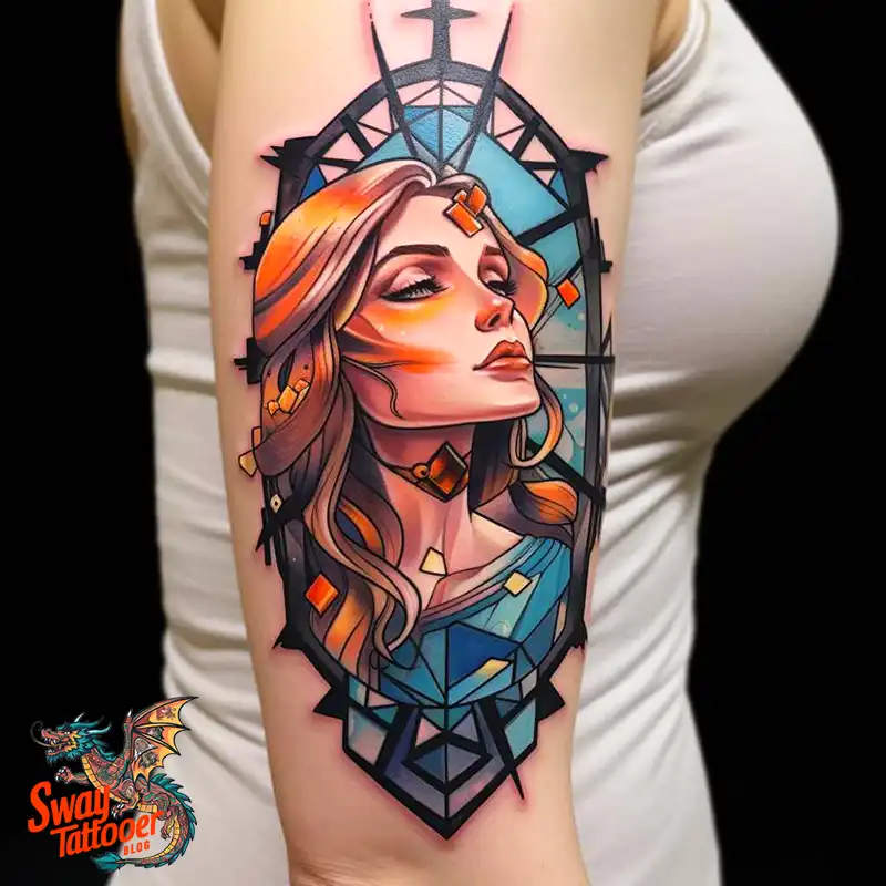 60 Stained Glass Window Tattoo Design Ideas You Can Wear 22 stained glass window tattoo