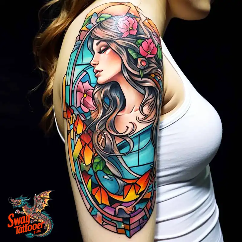 60 Stained Glass Window Tattoo Design Ideas You Can Wear 27 stained glass window tattoo