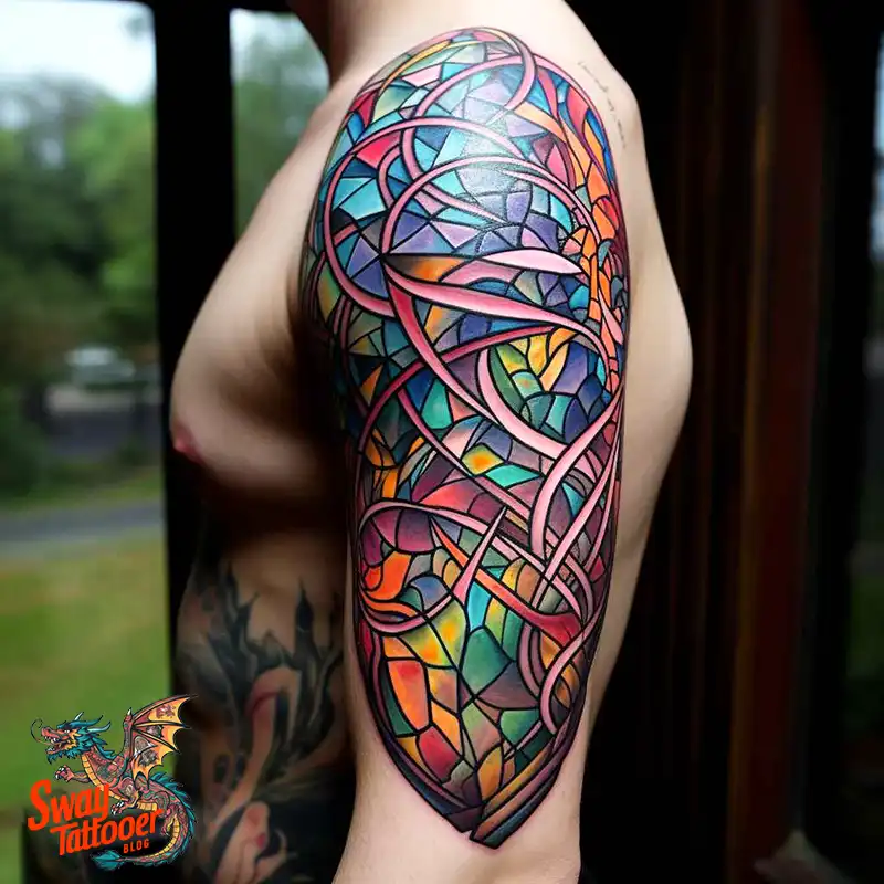 60 Stained Glass Window Tattoo Design Ideas You Can Wear 26 stained glass window tattoo