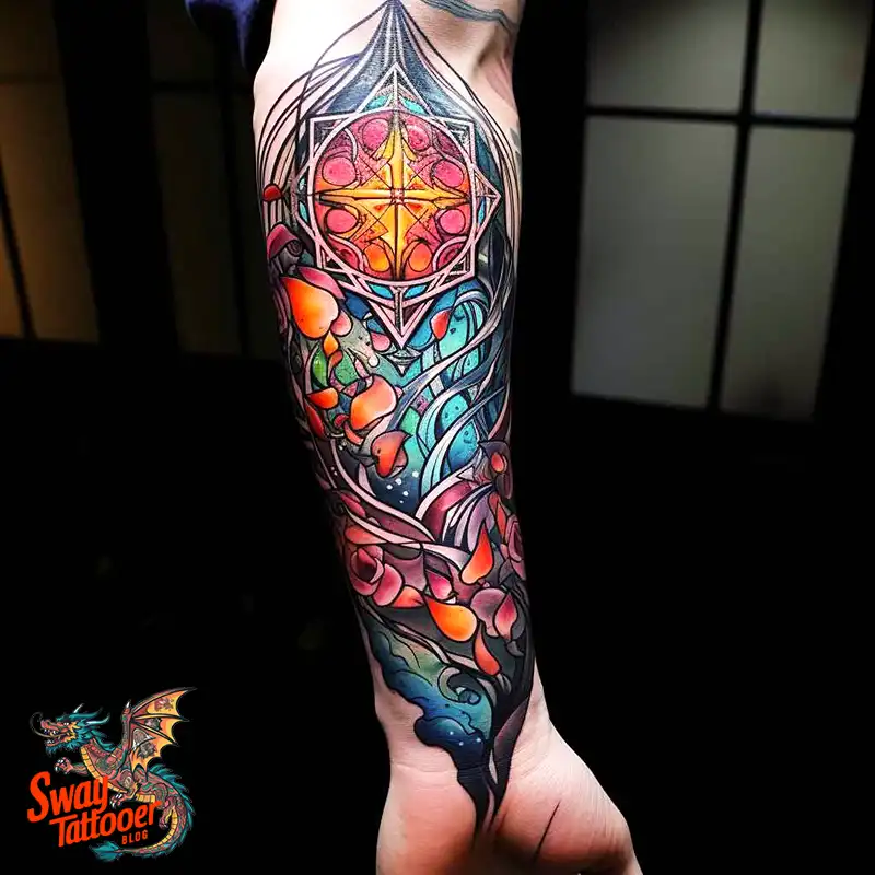 60 Stained Glass Window Tattoo Design Ideas You Can Wear 24 stained glass window tattoo