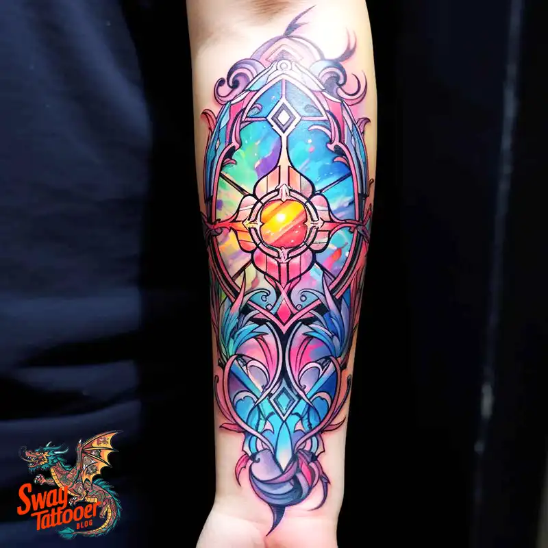 60 Stained Glass Window Tattoo Design Ideas You Can Wear 19 stained glass window tattoo