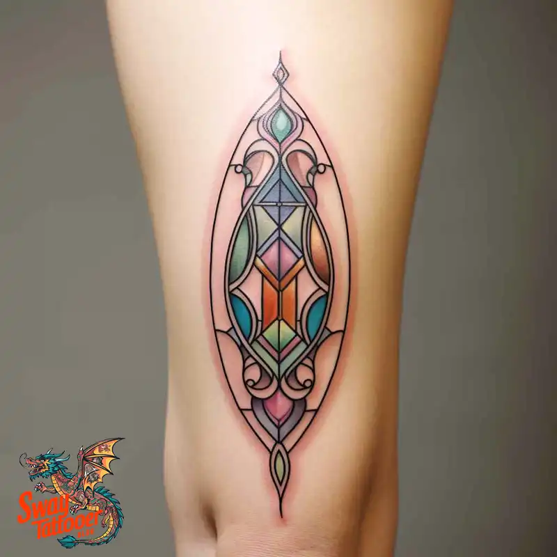 60 Stained Glass Window Tattoo Design Ideas You Can Wear 16 stained glass window tattoo