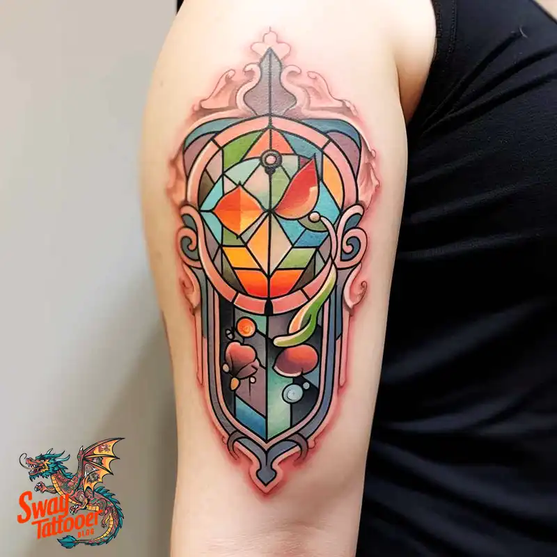 60 Stained Glass Window Tattoo Design Ideas You Can Wear 7 stained glass window tattoo