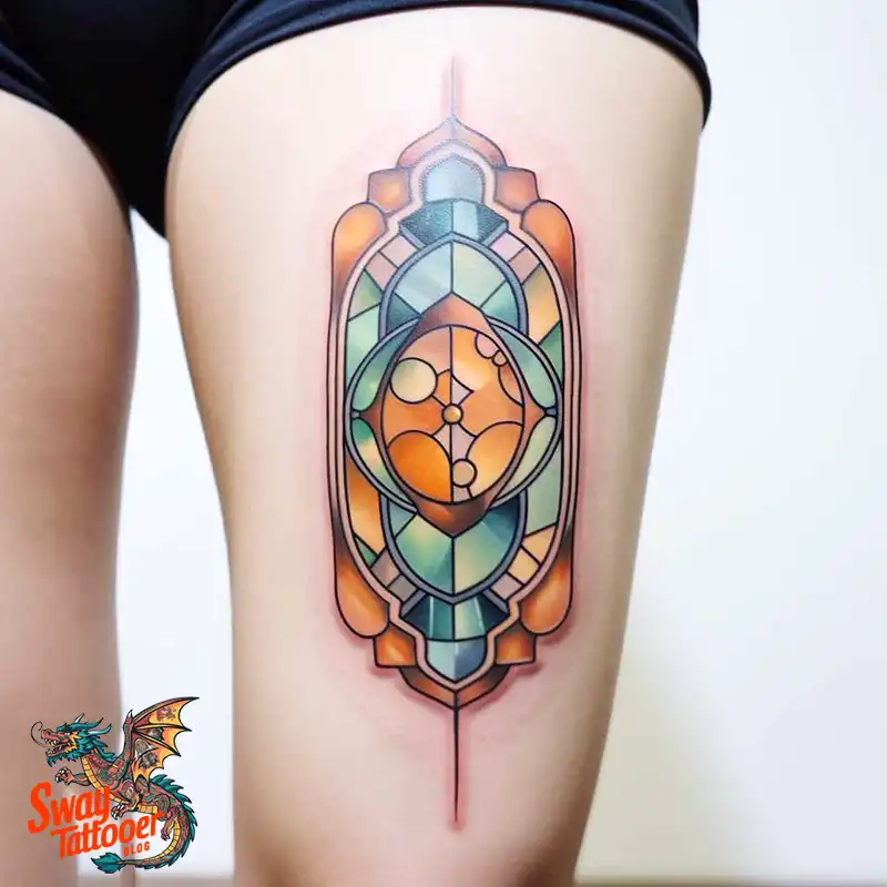 60 Stained Glass Window Tattoo Design Ideas You Can Wear 4 stained glass window tattoo
