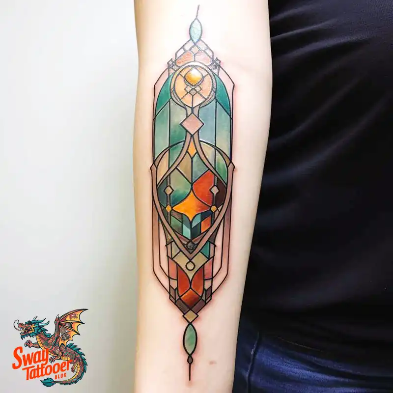 60 Stained Glass Window Tattoo Design Ideas You Can Wear 3 stained glass window tattoo