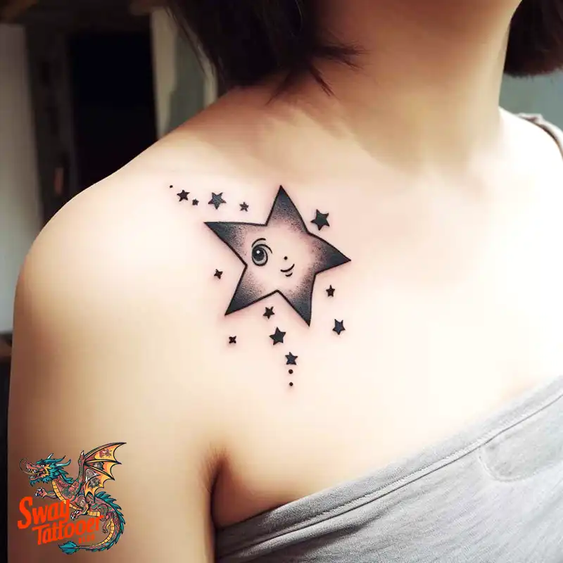 50 Shoulder Star Tattoo Designs: Style with Stellar Ink 54 Shoulder Star Tattoo