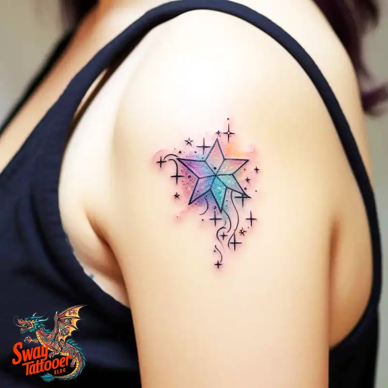50 Shoulder Star Tattoo Designs: Style with Stellar Ink 41 Shoulder Star Tattoo
